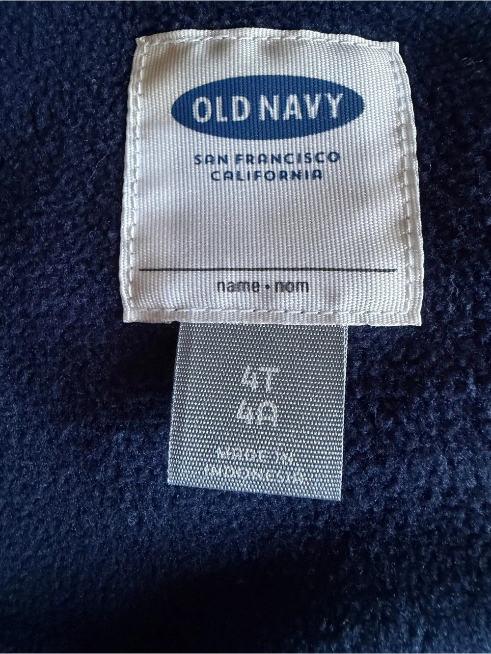 Old Navy Boys 4T Navy Plaid Hooded Puffer Vest Sherpa Lined